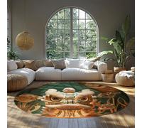 Modern Lion Dance Round Rug Chinese Style Creative Cultural Art Pattern Thin Floor Mats for Living Room Hallway Washable Non Slip 240cm