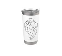 Modern Lion Design in a Continuous Line Stainless Steel Insulated Tumbler