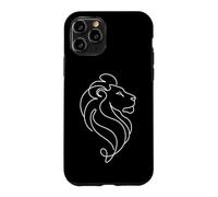 Modern Lion Design in a Continuous White Line Case for iPhone 11 Pro