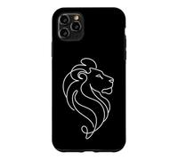 Modern Lion Design in a Continuous White Line Case for iPhone 11 Pro Max