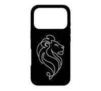 Modern Lion Design in a Continuous White Line Case for iPhone 17 Pro