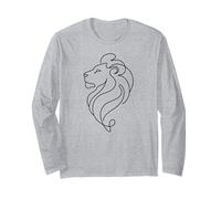 Modern Lion in a Continuous Black Line Graphic Long Sleeve T-Shirt