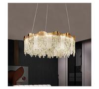 Modern Living Room Crystal Round Ceiling Chandelier Luxury Glossy Remote Control Dimmable LED Lights Luxury Chandelier,Hanging Lights
