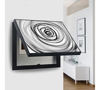 Modern Living Room Distribution Box, Hanging Pictures Electrical Box Counters Cover Distribution Box Hide Paintings Abstract Art Black and White Decorative,Vertical,Push Left ( Color : Horizontal , Si