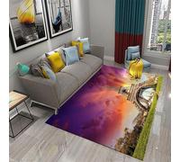 Modern Living Room Rug Eiffel Tower View In Paris, France 3D Printed Area Rug Flannel Bedroom Rug Decoration Men Boys Room Game Floor Mat Anti-Slip Kitchen Bathroom Rug Pad Door Mat 140-928243142685