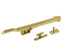 Modern Lockable Window Stay 250mm - Polished Brass