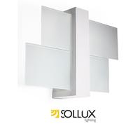 Modern Loft Wall lamp FENIKS 1 Glass Wood White E27 LED SOLLUX LIGHTING up down