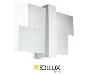 Modern Loft Wall lamp FENIKS 1 Glass Wood White E27 LED SOLLUX LIGHTING up down