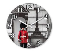 Modern London Wall Clock for Bedroom Wall Clocks Battery Operated 12 Inch Glass Analog Quiet Wall Clock