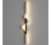 Modern Long Wall Sconce, Metal Linear Mounted Lamp, Black Matte LED Lights, Indoor for Bedroom, Living Room, Hallway, Vanity Lighting