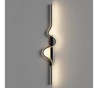 Modern Long Wall Sconce, Metal Linear Mounted Lamp, Black Matte LED Lights, Indoor for Bedroom, Living Room, Hallway, Vanity Lighting
