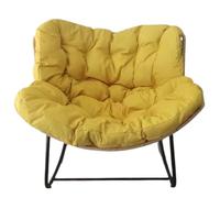 Modern Lounge Chair Ergonomic Rocking Chair for Balcony Upholstered Fabric Seat Stylish Living Room/Bedroom Furniture 110x78cm Comfortable Poltrona Design