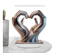 Modern Love Finger Statue - Decorative Poster Hand Heart Symbol | Elegant Relationship Sculpture, Resin Shelf Accent for Library, Bedroom, Masterpiece