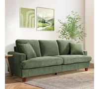 Modern Loveseat 3 Seater Corduroy Sofa 220cm Green