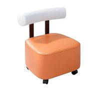 Modern Low Back Bench Portable Leather Rolling Stool Stylish Sofa Tea Seat for Living Room or Entrance Comfortable Padded Shoe Storage Solution