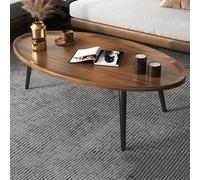 Modern Low Oval Coffee Table Stylish Corner Sofa Table with Solid Legs Perfect Center Table for Living Room & Small Spaces Chic Side Table for Contemporary Decor