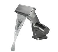 Modern Luxury Basin Faucet Bathroom Washbasin Golden Copper Waterfall Faucets Hot and Cold Mixer Sink Tap Crane(Matte Gray,G3/8)