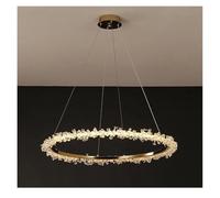 Modern Luxury Ceiling Chandelier Interior Decoration Shop Restaurant Living Room Crystal Pendant Lighs LED Ring Light(Warm Light 3000k,D80cm)