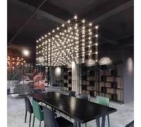 Modern Luxury Chandelier Starry Firefly Light Cube Pendant Lamp for Dining Room Office Hotel LED Large Hanging,Hanging Light(Cold Light,L120-W60-H40cm)