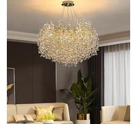 Modern Luxury Crystal Chandelier Villa Dining Room Living Room Bedroom Lighting Home Decor Glossy Round Led Chandelier