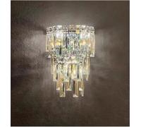 Modern Luxury Crystal Wall Lamp LED Fashion Art Living Room Bedroom Bedside Lamp Villa Hotel Study Staircase Corridor Light (Style 3 D22H28CM)