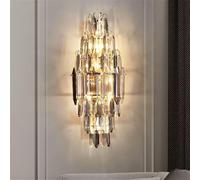 Modern Luxury Crystal Wall Lamp LED Fashion Art Living Room Bedroom Bedside Lamp Villa Hotel Study Staircase Corridor Light (Style 32 D25H55CM)