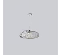 Modern Luxury Living Room Pendant Light Pebble Glass Creative Design LED Loft Chandelier for Staircase Home Decor Lustre Fixture(Smoke Grey Glass,Warm White_D35 CM)