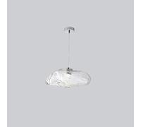 Modern Luxury Living Room Pendant Light Pebble Glass Creative Design LED Loft Chandelier for Staircase Home Decor Lustre Fixture(Clear Glass,Warm White_D25 CM)