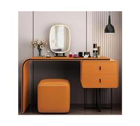 Modern Luxury Makeup Vanity Set with Mirror & Stool Elegant Dressing Table for Bedroom Stylish Makeup Desk for Girls 100cm Makeup Table Furniture