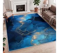 Modern Luxury Marble Nordic Abstract Sea Fluid Pattern Multicolor Machine Washable Rug, 80x150cm (2.6x5ft) Non-Slip Runner Rug, Indoor Floor Mat for Hallway, Kitchen, Bed, Utility, Porch