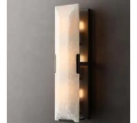 Modern Luxury Marble Wall Lamp Bathroom Bedside Villa Bedroom Coffee Alabaster Retro Indoor Room Decoration Art Sconce(Noir)