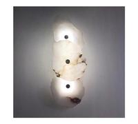 Modern Luxury Marble Wall Sconce Natural Stone White Alabaster Glass Wall Light Long Linear Bedside Wall Mounted Lamp Suitable for Living Room Bedroom Bathroom Hallway Ideal for Luxury Hotel Porc