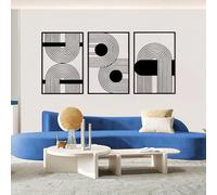 Modern Luxury Metal Wall Art Set of 3, Abstract Geometric Sculpture for Living Room Decoration, Unique Housewarming Gifts