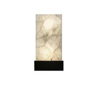 Modern Luxury Natural Marble Wall Sconce - Rectangular Backlit LED Wall Light - Hardwired Fixture with Black Base - for Bedroom, Living Room, Hallway