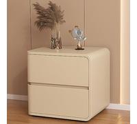 Modern Luxury Nightstand - Easy Assembly Lightweight Double-Layer Bedside Table with Rounded Corners Ideal for Bedroom and Living Room Decor.