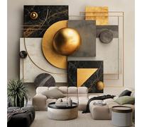 Modern Luxury Photo Mural- 400 x 280 cm Non-Woven Premium Fleece Wall Wallpaper- Geometric Abstract Colour Blocks Bedroom Living Room Decoration Poster