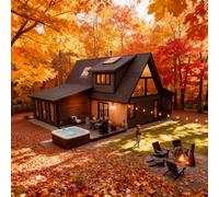 Modern Luxury Prefab A-Frame Cabin - Modular Customized Triangular House Outdoor Landscape House Assembly Tiny House to Live in for Adults Spacious 2-Story Tiny Home for Vacation Rentals & Resorts