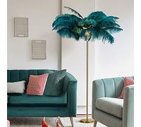 Modern Luxury Real Ostrich Feather Floor Lamp, Resin Nordic Standing Lamps for Villa/Office/Hotel Decor Lighting,Romantic Living Room/Bedroom Led Light It's so Kind of You