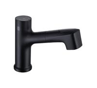 Modern Luxury Sensor Basin Faucets Pull Out Smart Touch Bathroom Sink Hot Cold Mixer Tap Brass Touchless Washbasin(Matte Black)