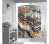 Modern Luxury Shower Curtain Natural Abstract Stone Texture Bathroom Curtains Polyester Fabric Waterproof with Hooks Machine Washable 180 x 220 cm