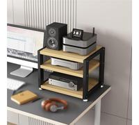 Modern Ma Stand with 4 Shelves for o Video Sto Black AV Cabinet for Entertainment & Ste Conents Shock Absing Feet Cact Design (17.7x13x13.9in)