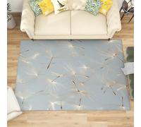 Modern Machine Washable Rug 80x150 cm Dandelion Seed Print Non-Slip Low Pile Carpet for Living Room, Bedroom or Office - Gray Durable Soft Floor Mat Hallway or Hallway