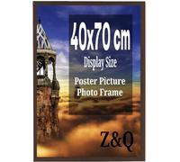 Modern Mahogany 40 x 70 cm Poster Frame Crystal Clear Aclyic Front Picture Photo Frame 70x40cm MDF Backing With Both Ways Hanging Hooks - Home Office Use