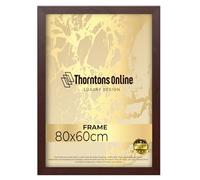 Modern Mahogany 80 x 60 cm Poster Frame Crystal Clear Acrylic Front Picture Photo Frame 60x80cm MDF Backing With Both Ways Hanging Hooks - Home Office Use