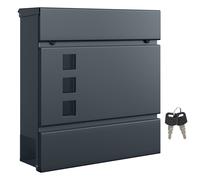 Modern Mailbox, Lockable Wall-Mounted Post Letter Box with Newspaper Holder, Easy to Install, 9.5 x 29 x 31 cm, Anthracite Grey