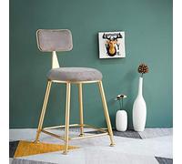 Modern Makeup Chair with Gold Metal Legs, Curved Backrest & Soft Cushion, Stylish Vanity Stool for Home, Office, Beauty Salon, Comfortable Guest Seat