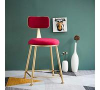 Modern Makeup Chair with Gold Metal Legs, Curved Backrest & Soft Cushion, Stylish Vanity Stool for Home, Beauty Salon, Makeup Room, Guest Seating