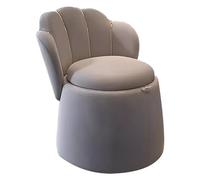 Modern Makeup Chair with Storage Round Accent Stool for Bedroom Vanity Seat Stylish Living Room Armchair Gray Cozy Lounge Furniture for Clubs and Home Decor