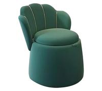 Modern Makeup Chair with Storage Stylish Round Armchair for Bedroom & Living Room Comfortable Dressing Stool Green Accent Sofa Chair for Clubs & Salons
