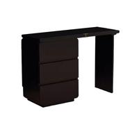 Modern Makeup Vanity Table, Solid Wood Multi-Level Storage, Mobile Corner Dresser with Mirror, Simple Black Design - Elegant Makeup Station for Bedroom